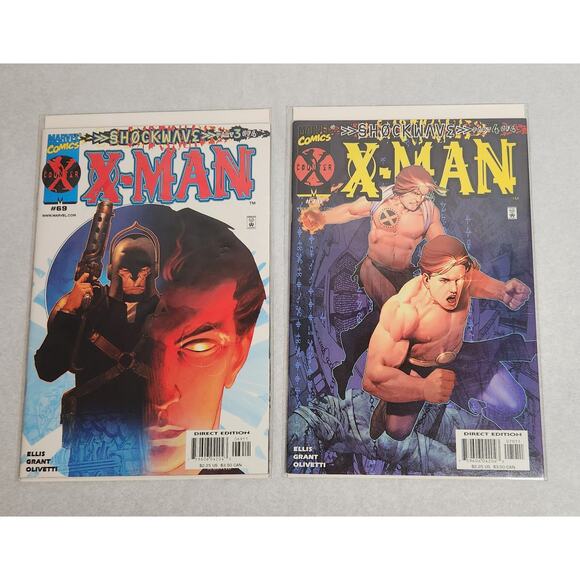 Marvel Comics X-Man Shockwave Complete Set Part 1-4 #67-70 X Counter Pre-owned - Picture 3 of 5